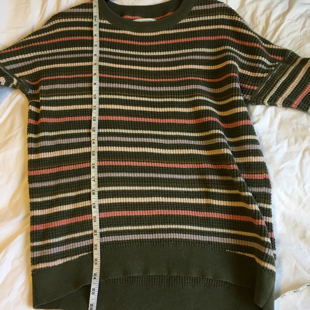 Wallace Lake Waffle sweater organic cotton REI green pink medium - Picture 10 of 14